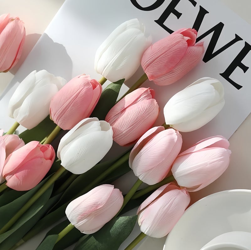 10PCS Tulip Artificial Flowers - Real Touch Fake Flowers - Image 1